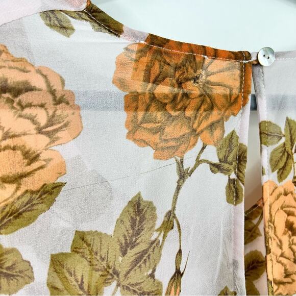 Show Me Your Mumu Nicolette Rose Floral Print Flared Ruffle Sleeve Top Size S - Picture 8 of 12